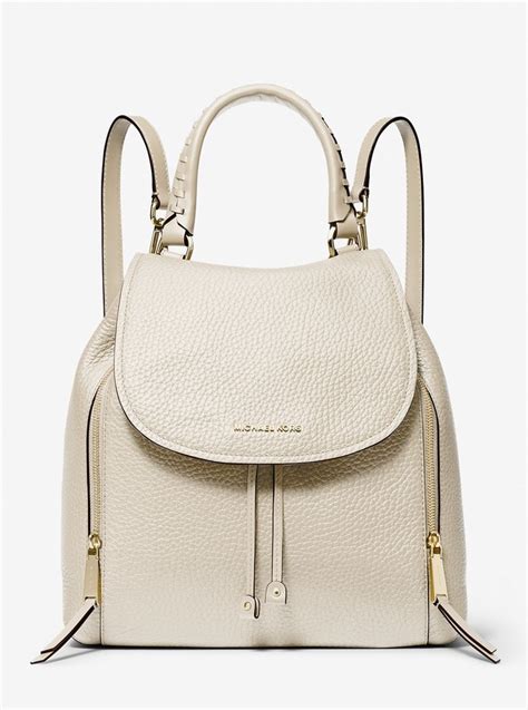 michael kors viv large pebbled leather backpack|Michael Kors Backpack beige.